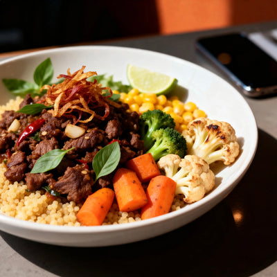 Thai Basil Beef Couscous Bowl🌶️