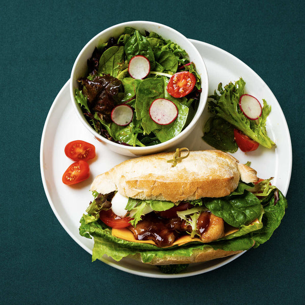 Teriyaki Chicken Sandwich (Portuguese Bun) with Salad