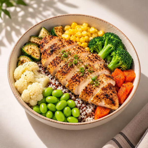 Grilled Chicken Rice & Veggie Bowl
