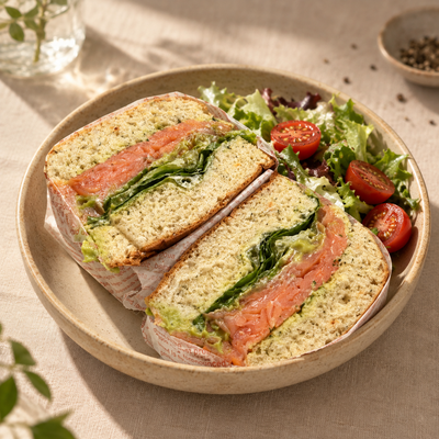 Smoked Salmon Avocado Focaccia
