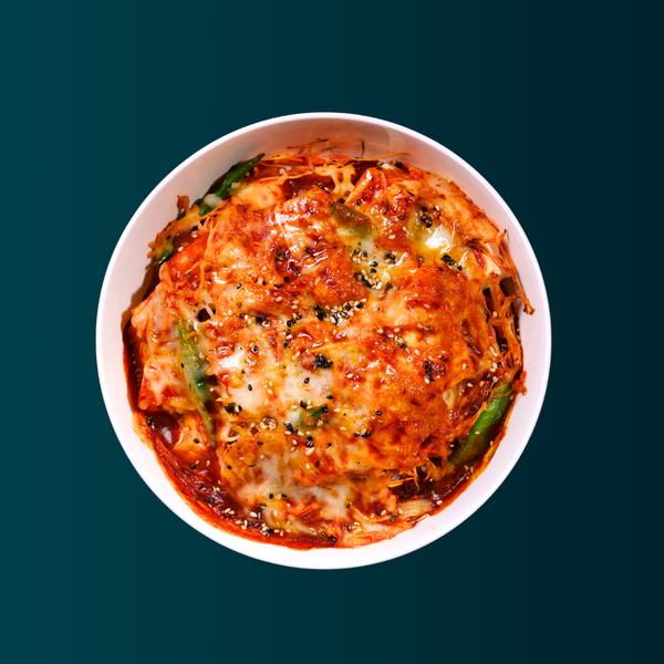Kimchi Tofu Baked Rice Bowl (Vegetarian)