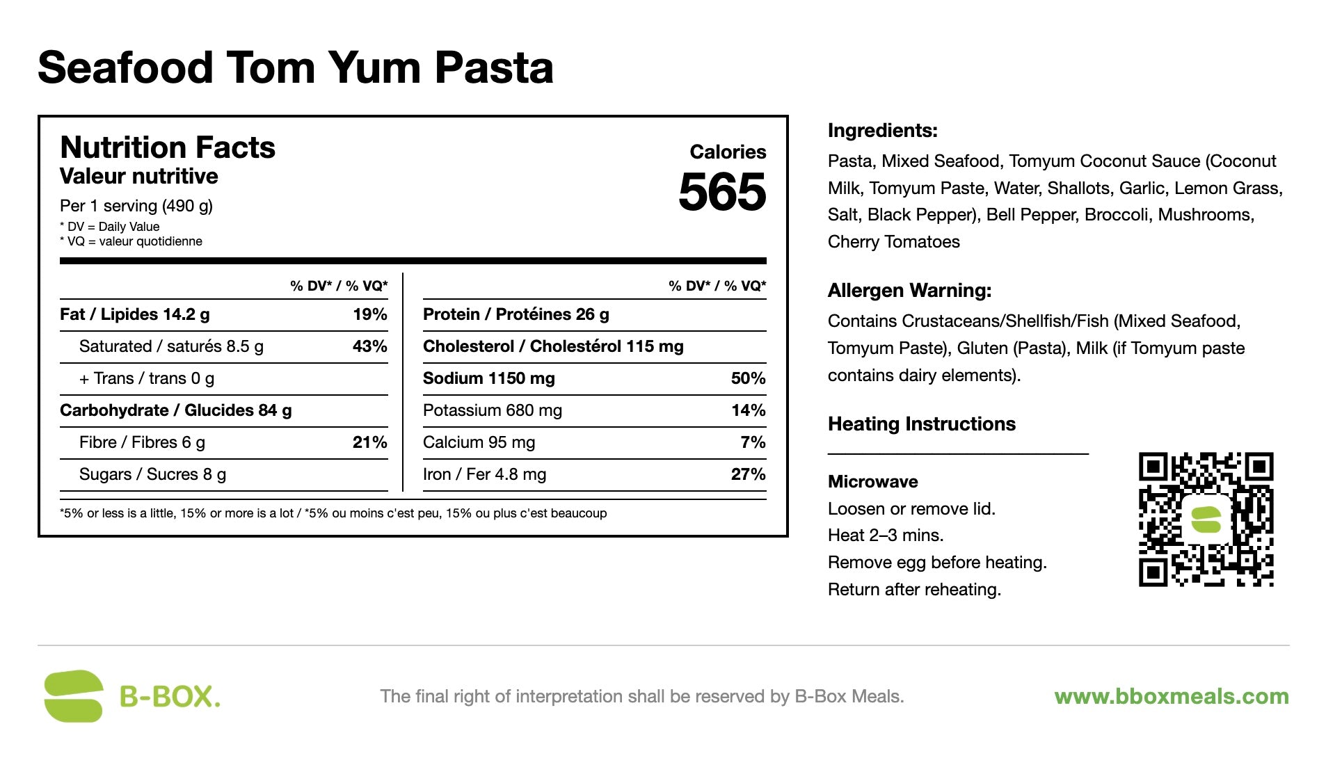 Seafood Tom Yum Pasta