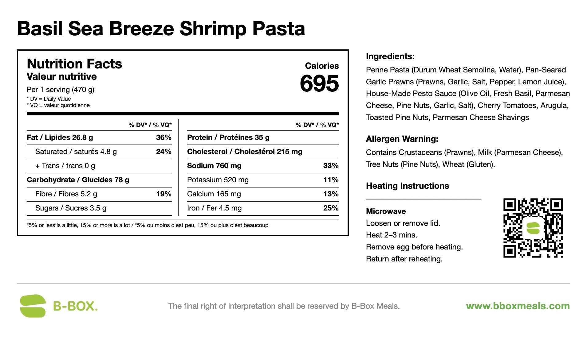 Basil Sea Breeze Shrimp Pasta