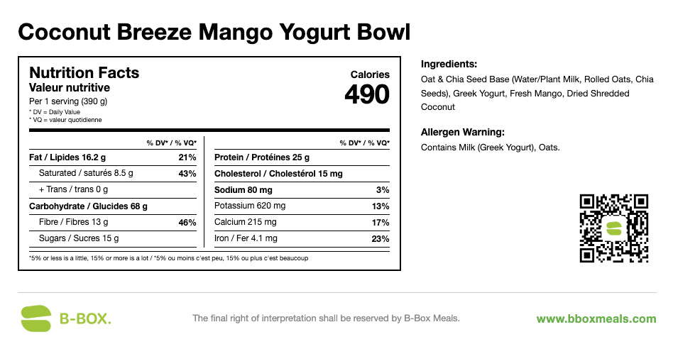 Coconut Breeze Mango Yogurt Bowl