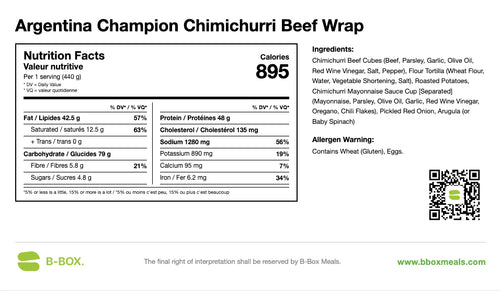 Argentina Champion Chimichurri Beef Wrap