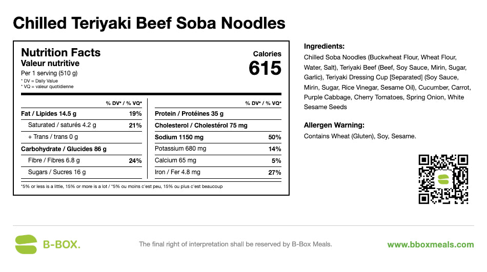 Japanese Teriyaki Beef Cold Soba Bowl