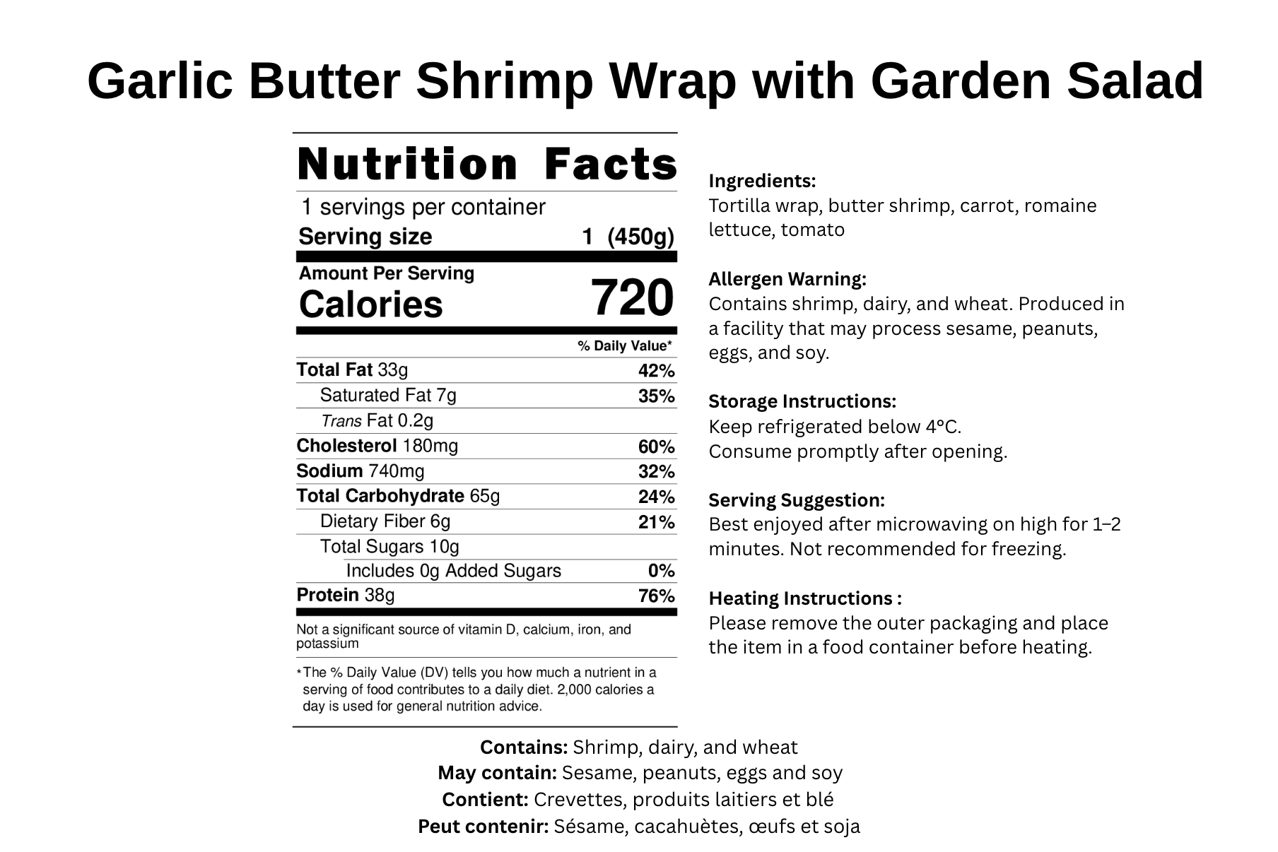 Garlic Butter shrimp Wrap & Garden Salad - B-BOX.
