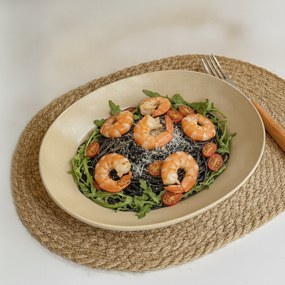 Basil Sea Breeze Shrimp Pasta