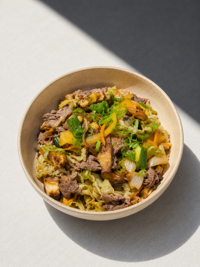 Beef XO Spinach Knife-Cut Noodles