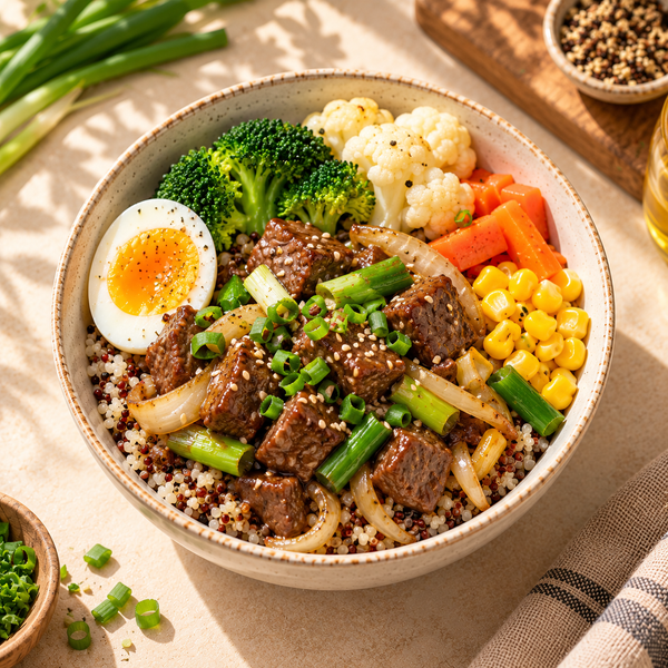 Scallion Beef Energy Quinoa Bowl