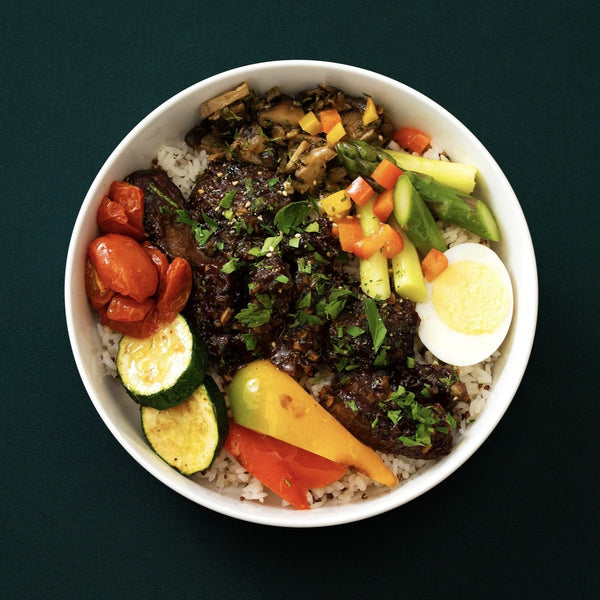 Beef Cubes Rice Box with Vegetables