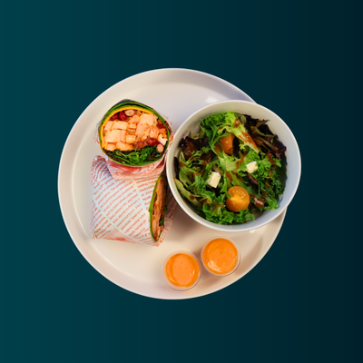 Mexican-Style Grilled Chicken Wrap with Salad