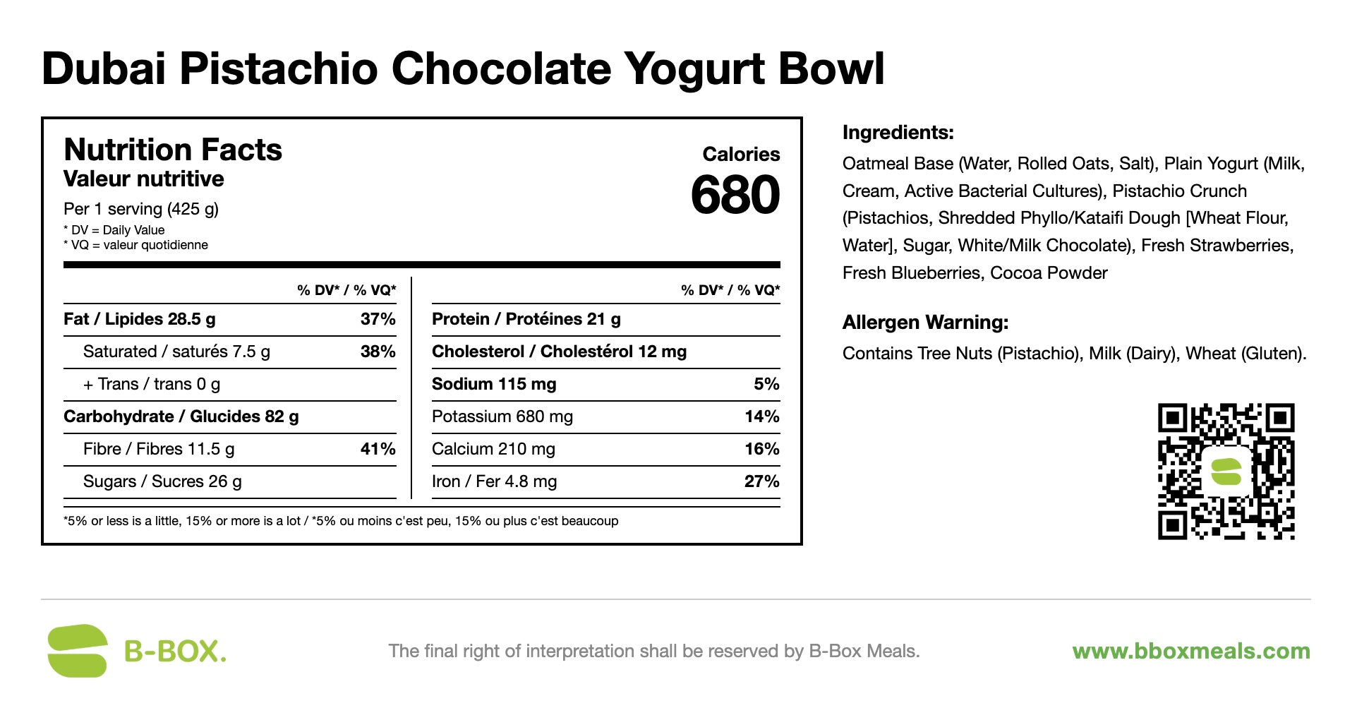 Dubai Pistachio Chocolate Yogurt Bowl