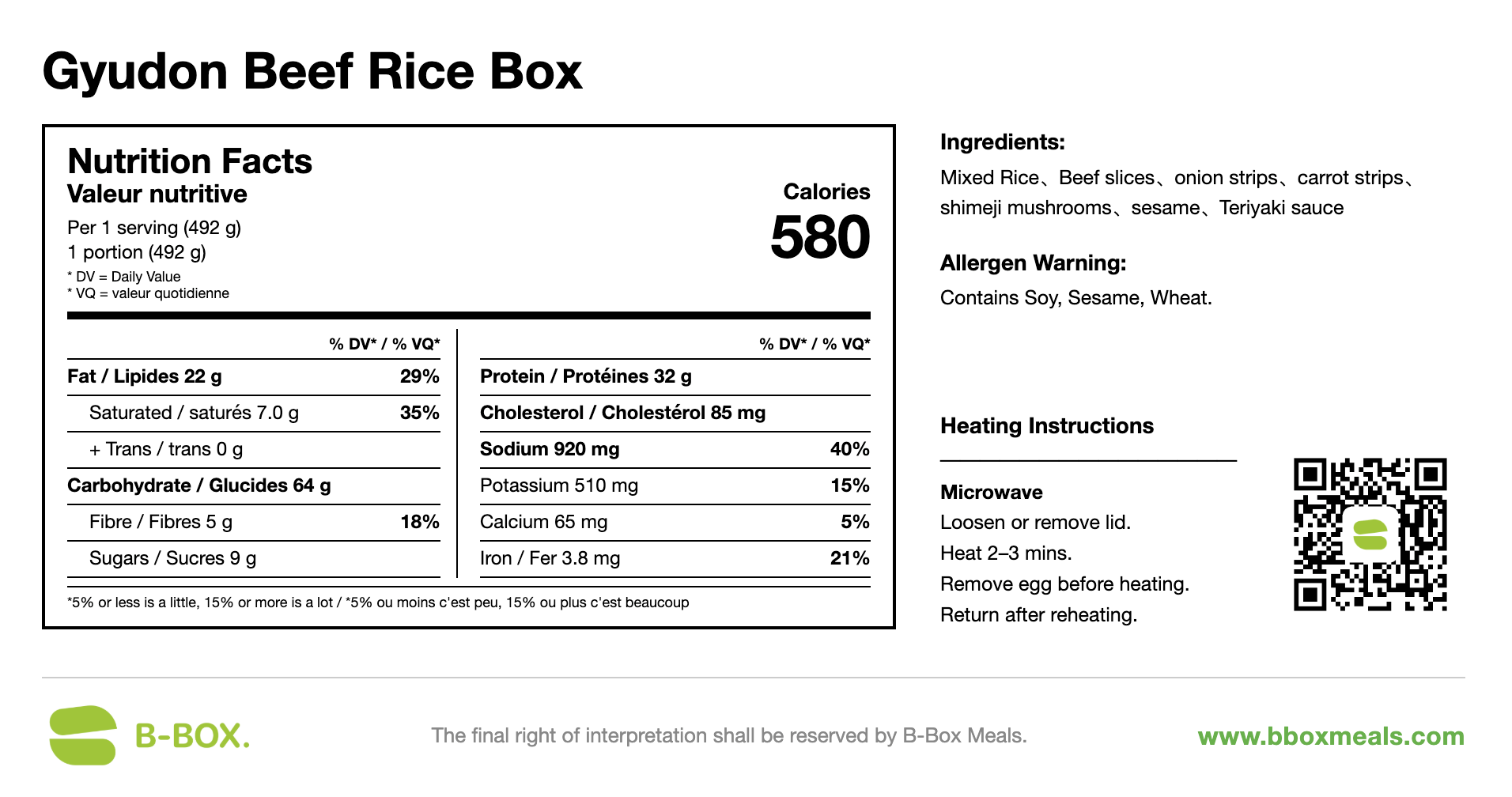 Gyudon Beef Rice Box