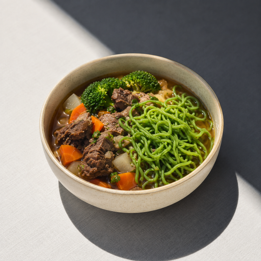 Light Braised Beef with Vegetable Noodles
