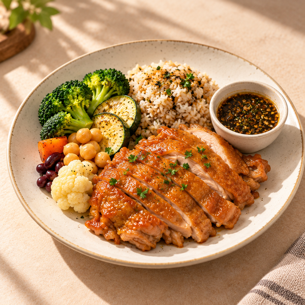 Swiss-Style Soy Chicken with Multigrain Rice