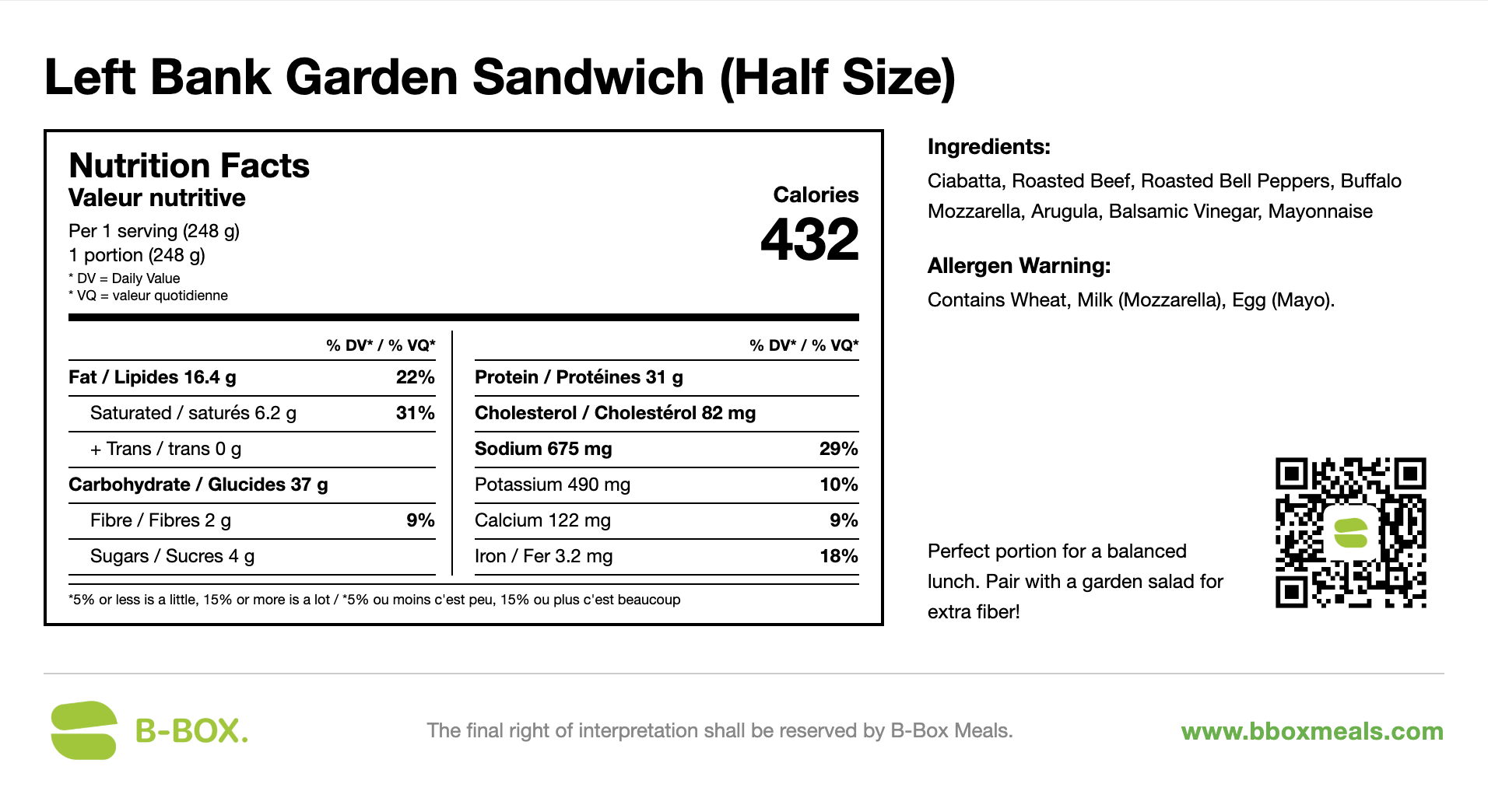 Left Bank Garden Sandwich(Beef)