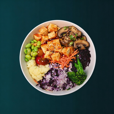 Wild Mushroom & Pan-Fried Tofu Box (Vegetarian)