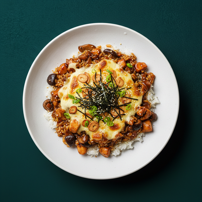 Porcini Mushroom Baked Chicken Rice Bowl