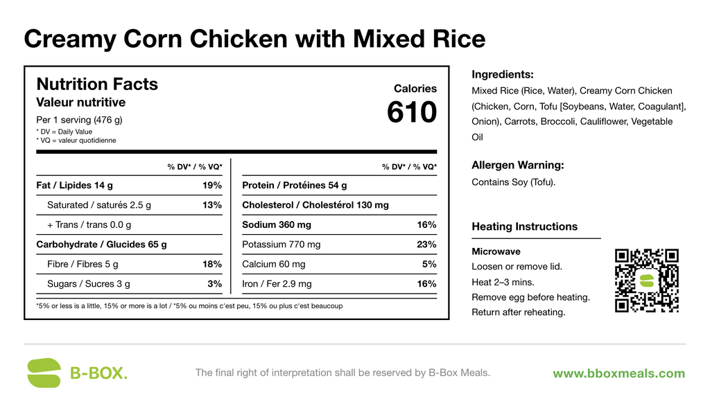 Creamy Corn Chicken with Mixed Rice