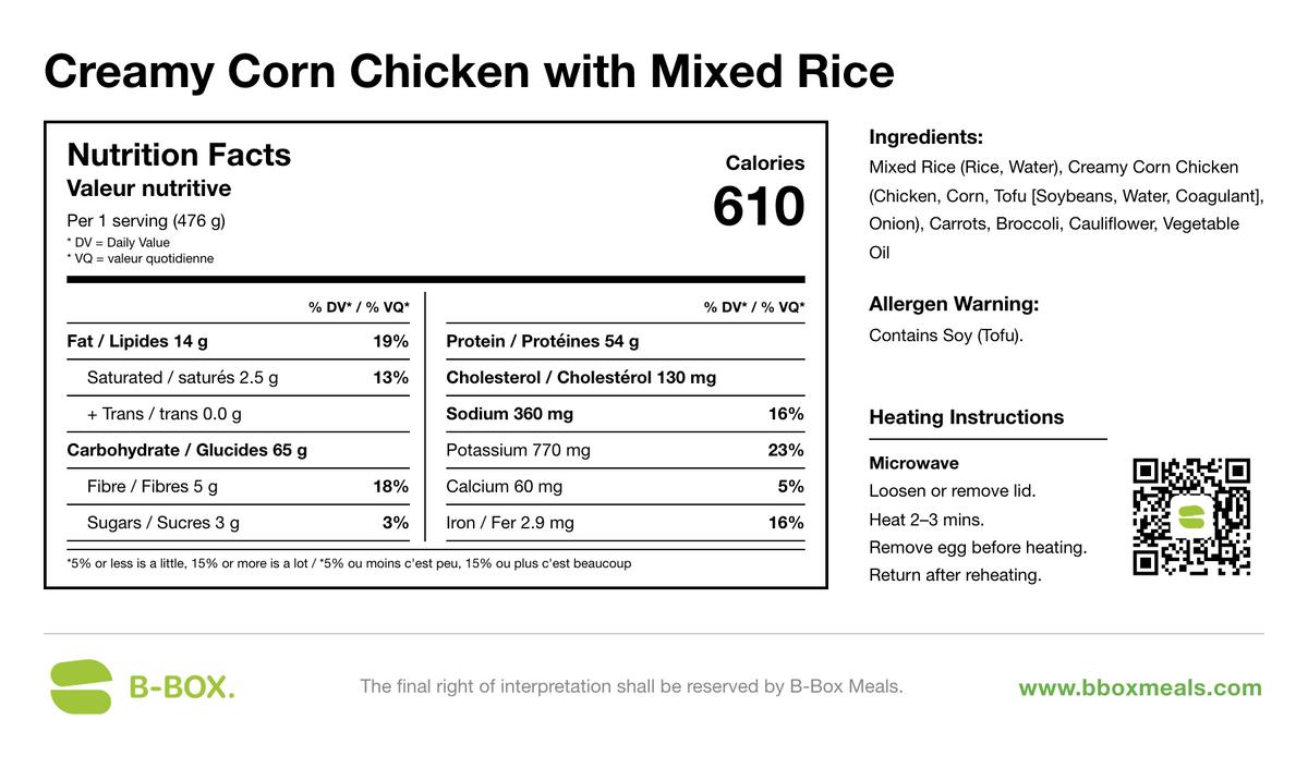Creamy Corn Chicken with Mixed Rice