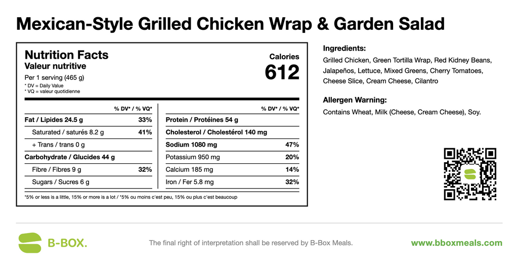Mexican-Style Grilled Chicken Wrap with Salad