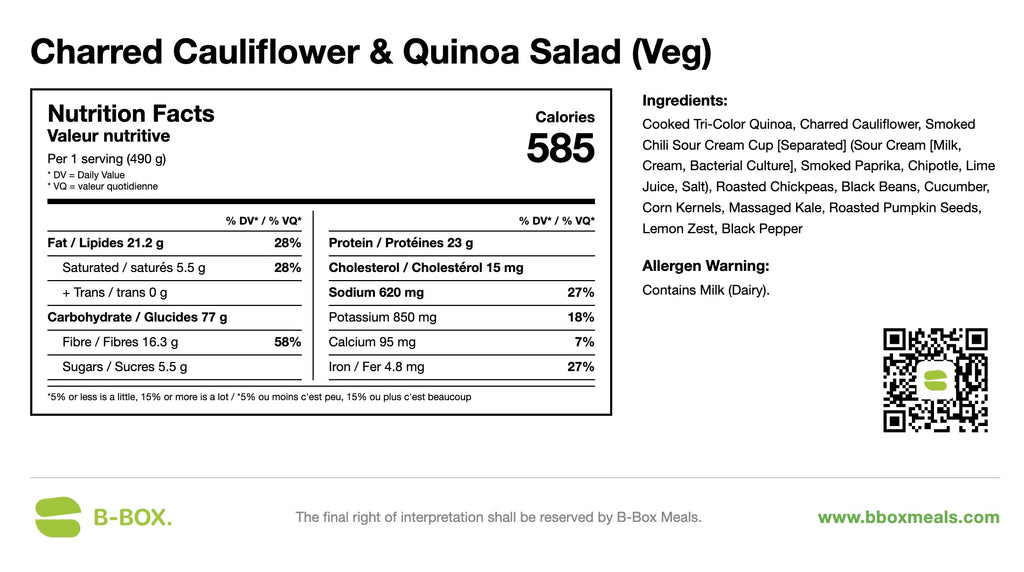 Charred Cauliflower & Quinoa Salad (Veg)