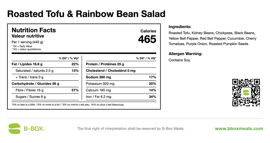 Roasted Tofu & Rainbow Bean Salad (Vegetarian)