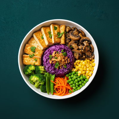 Wild Mushroom & Pan-Fried Tofu Box (Vegetarian)