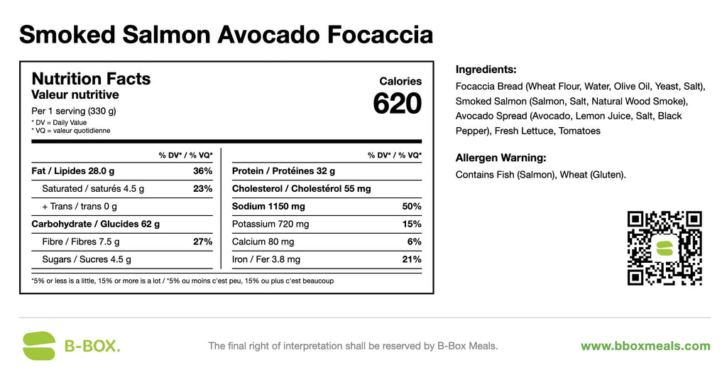 Smoked Salmon Avocado Focaccia