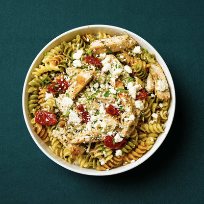 Black Olive Pesto Pasta with Chicken Breast