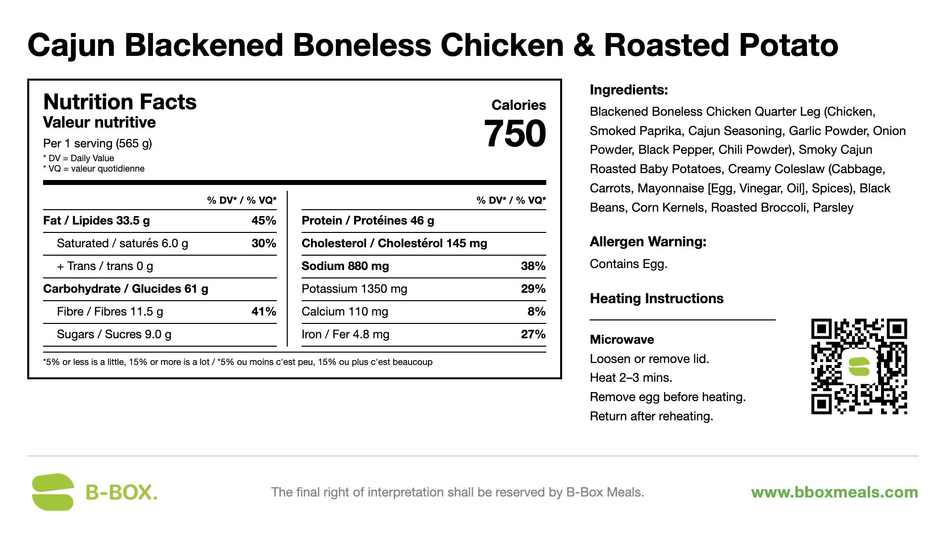 Cajun Blackened Boneless Chicken & Roasted Potato🌶️