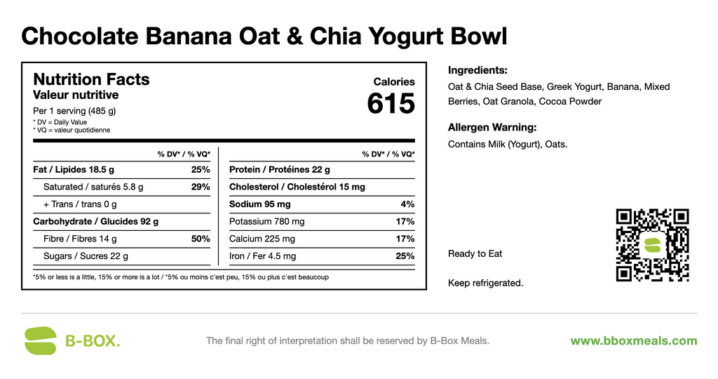 Chocolate Banana Oat & Chia Yogurt Bowl