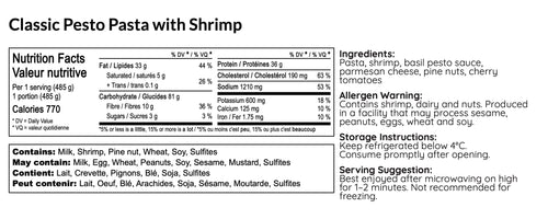 Classic Pesto Pasta with Shrimp - B-BOX.