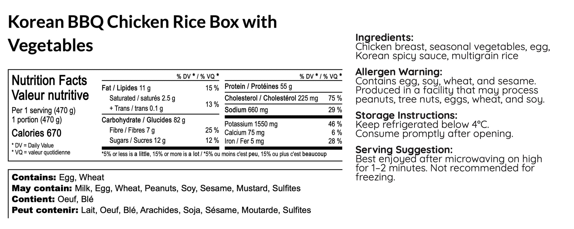 Korean BBQ Chicken Rice Box - B-BOX.