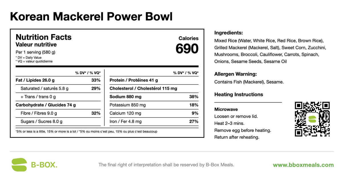 Korean Mackerel Power Bowl