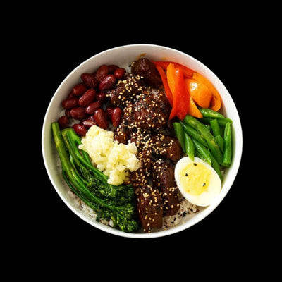 Korean Spicy Beef Rice Box with Vegetables