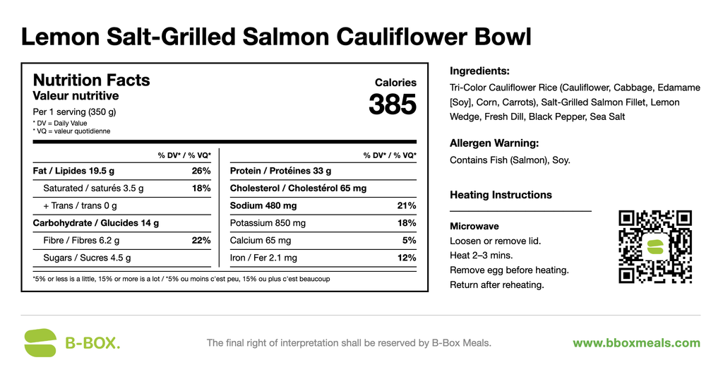 Lemon Salt-Grilled Salmon Cauliflower Bowl