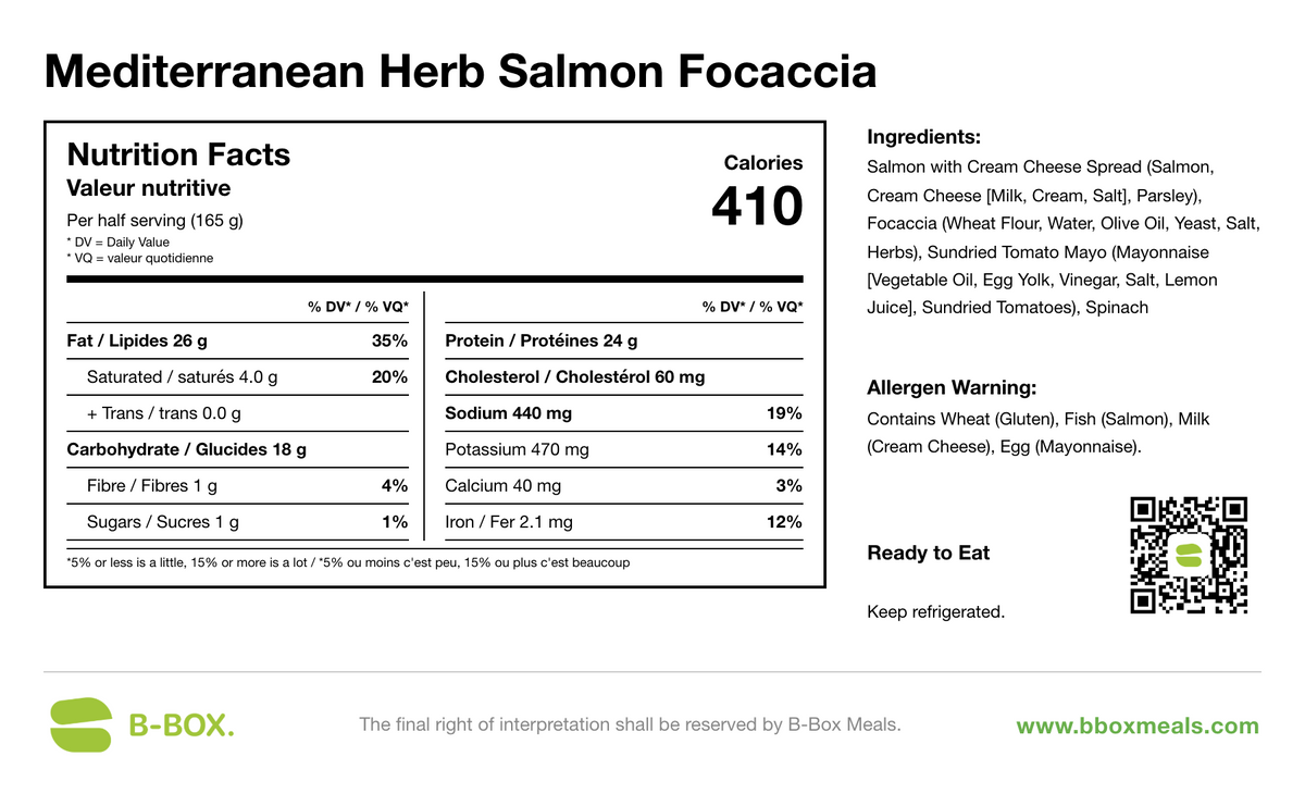 Mediterranean Herb Salmon Focaccia
