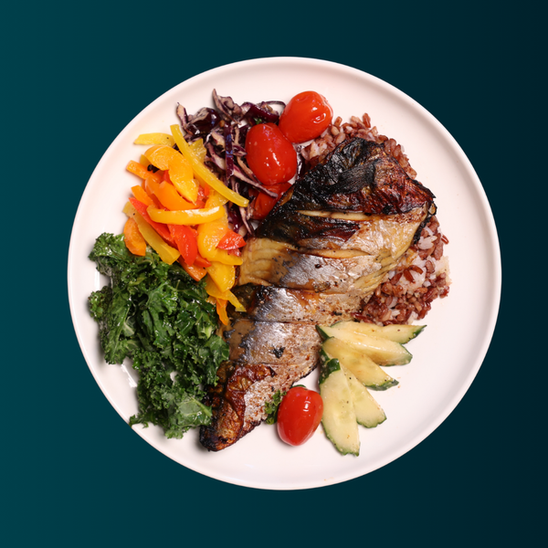 Mediterranean Herb-Grilled Mackerel Rice Box