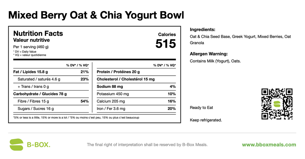 Mixed Berry Oat & Chia Yogurt Bowl