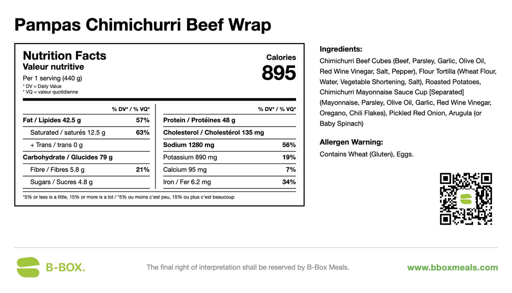 Pampas Chimichurri Beef Wrap