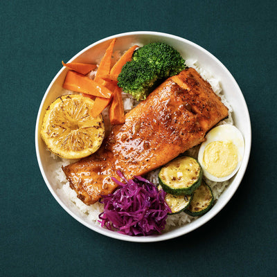 Paprika Garlic & Black Pepper Baked Salmon Rice Box