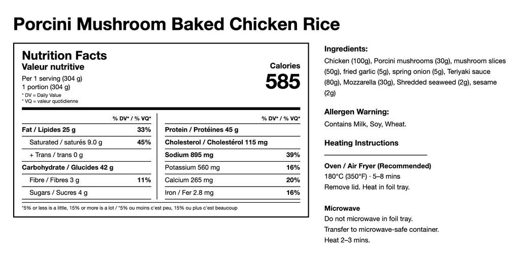 Porcini Mushroom Baked Chicken Rice Bowl