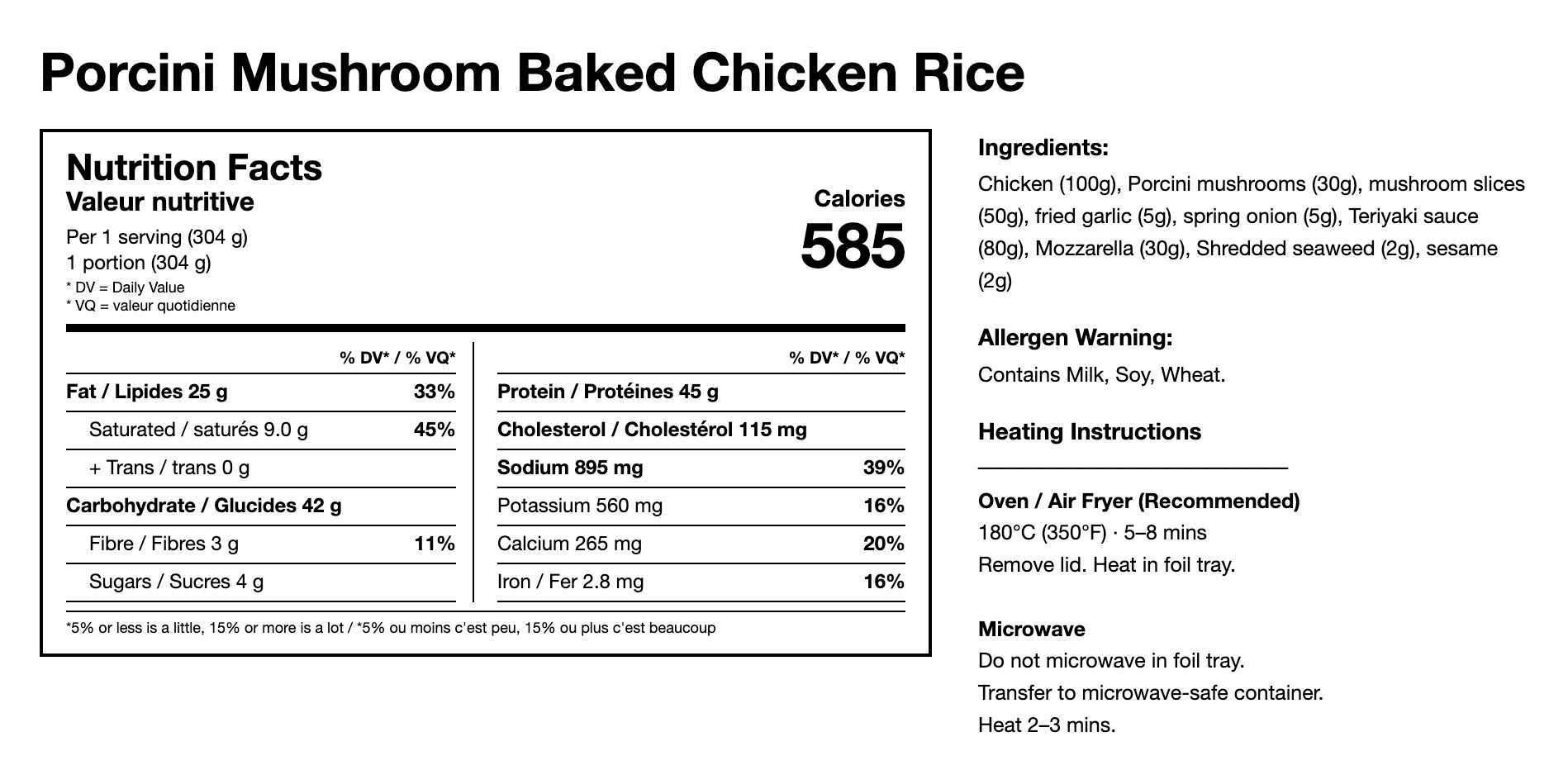 Porcini Mushroom Baked Chicken Rice Bowl