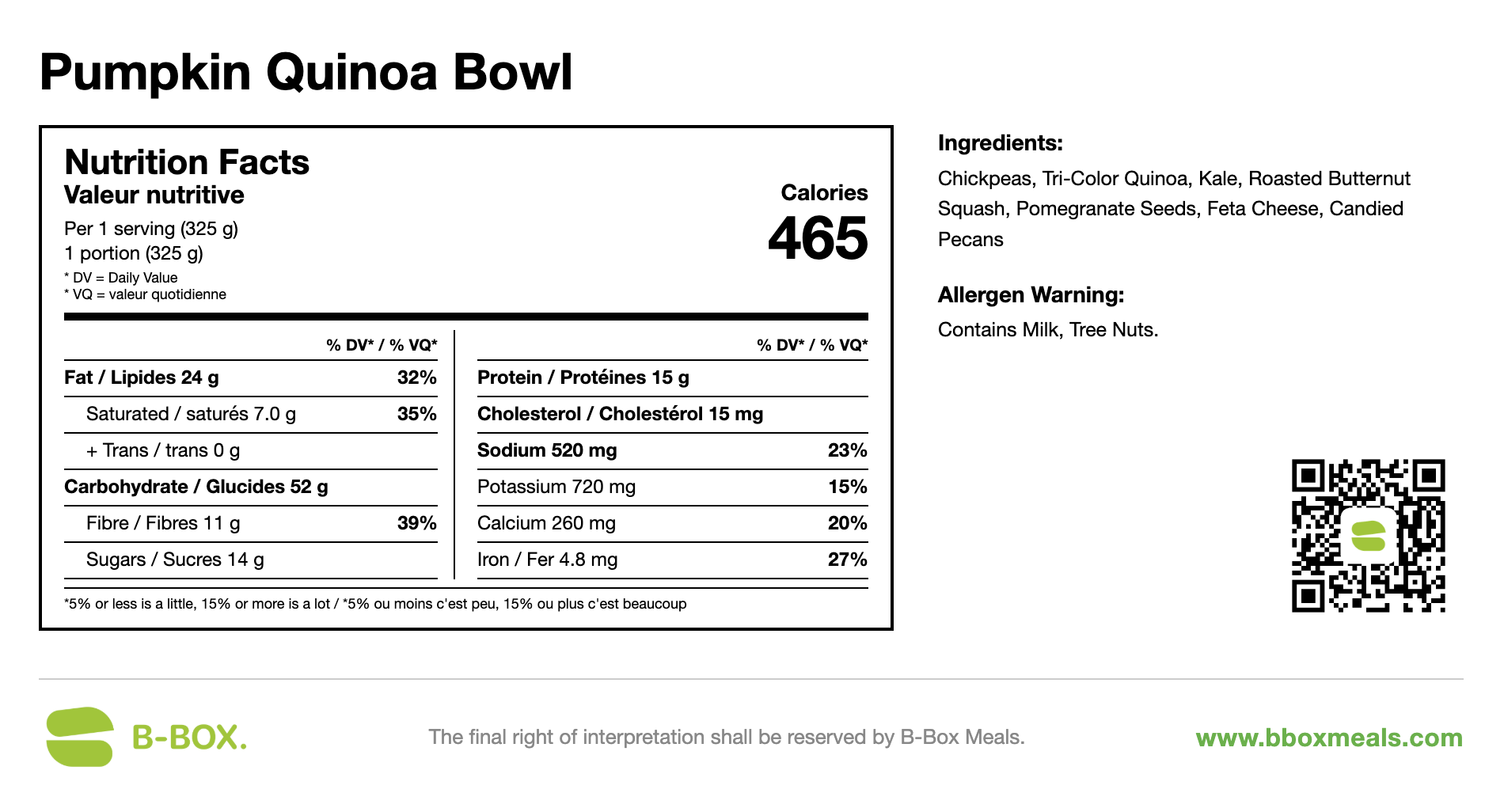 Pumpkin Quinoa Bowl (Vegetarian)