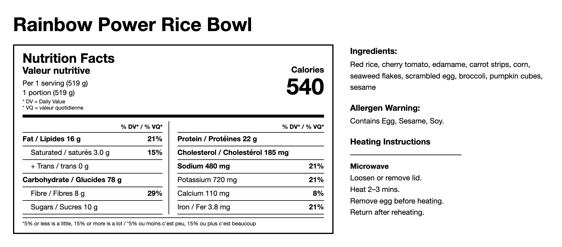 Rainbow Power Rice Bowl (Veg)