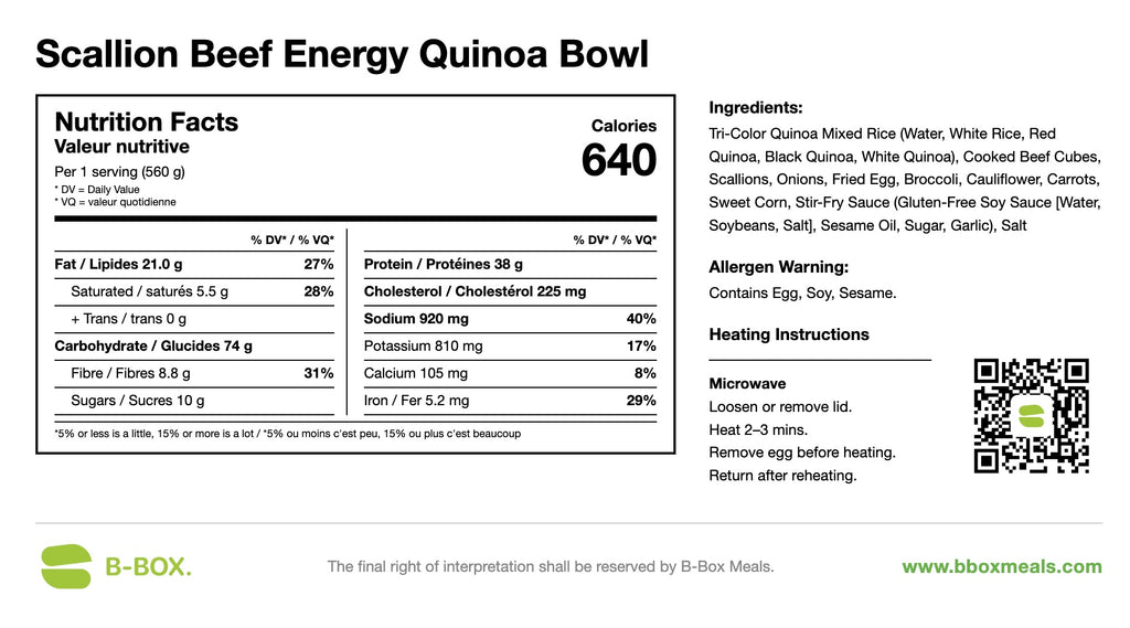 Scallion Beef Energy Quinoa Bowl