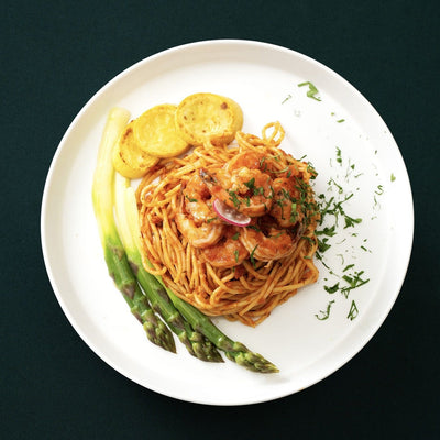 Shrimp Pasta with Double Tomato Sauce &amp; Veggies