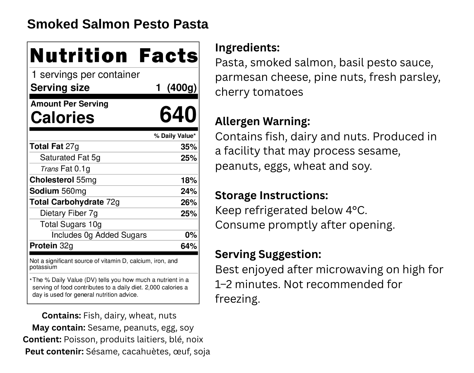 Smoked Salmon Pesto Pasta - B-BOX.